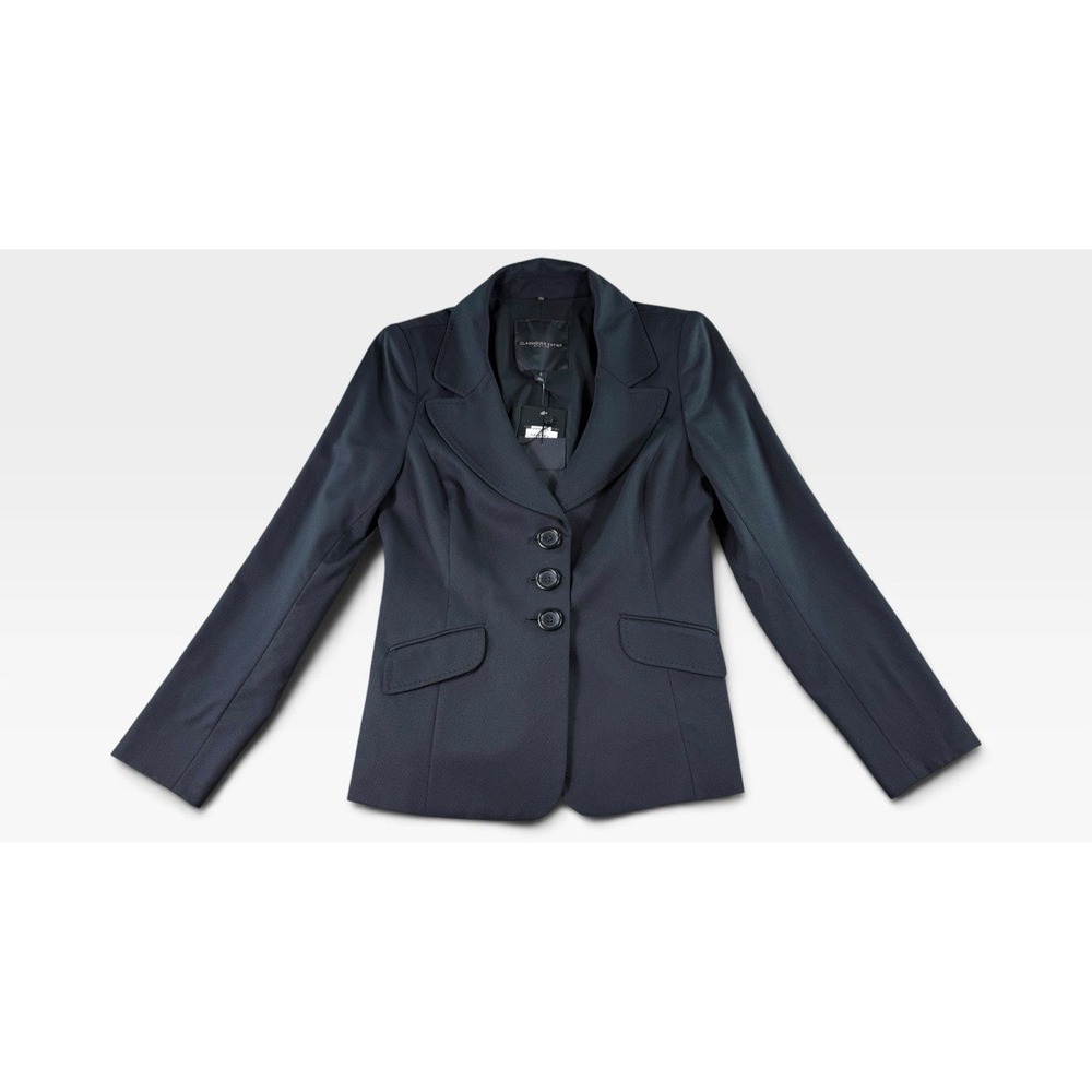 Classiques Entier Black Tailored 3 Button Modern Womens Blazer Size 2 NWT